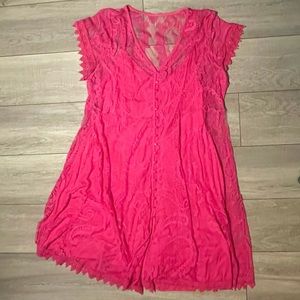 SOLD!!! Hot pink lace dress, plus size, torrid, size 2